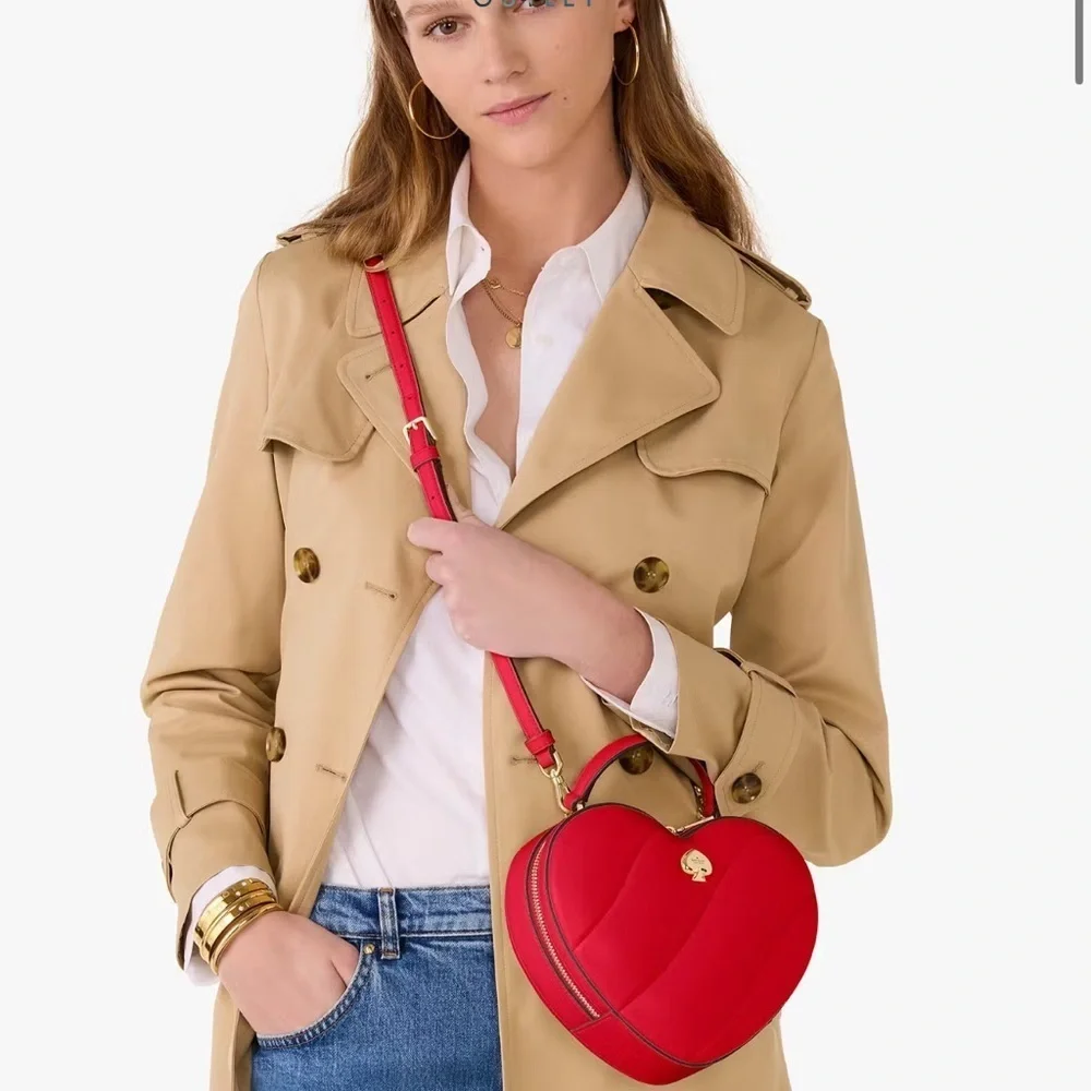 NEW WITH TAG KATE‎ SPADE LOVE SHACK RED QUILTED CROSS BODY